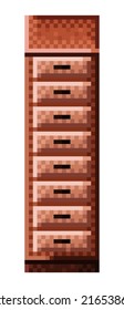 Drawer pixel art. Vector illustration.
