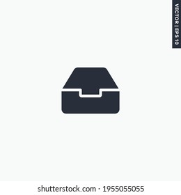 Drawer, premium quality flat icon. Vector logo concept for web graphics, EPS 10