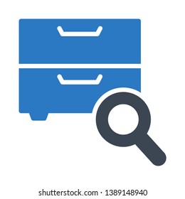 drawer search glyph double color icon