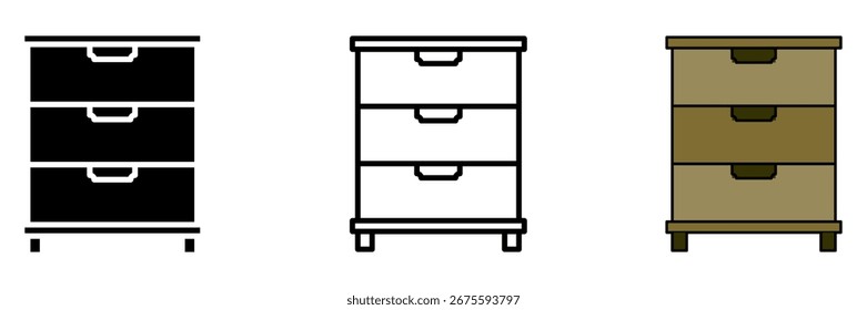 Drawer set icon, vector ilustration on white background