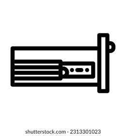 drawer slide hardware furniture fitting line icon vector. drawer slide hardware furniture fitting sign. isolated contour symbol black illustration