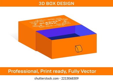 Drawer style sleeve box packaging design template