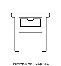 Drawer table line icon vector