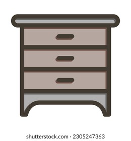 Drawer Thick Line Filled Colors For Personal And Commercial Use.
