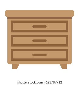 Drawer unit flat icon, Furniture and interior element, vector graphics, a colorful solid pattern on a white background, eps 10.