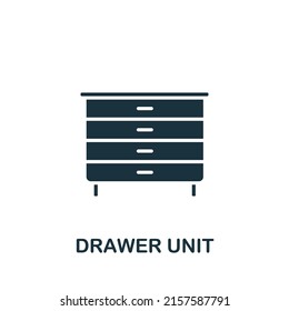 Drawer Unit icon. Monochrome simple Interior Furniture icon for templates, web design and infographics