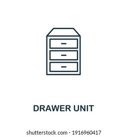 Drawer Unit icon. Simple illustration from furniture collection. Creative Drawer Unit icon for web design, templates, infographics