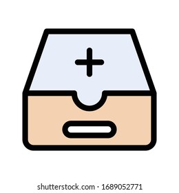drawer vector flat color icon 
