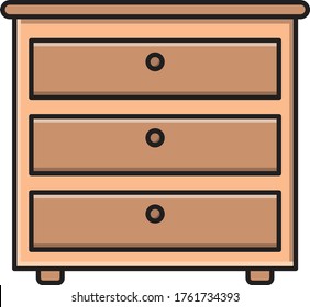 drawer vector flat color icon 