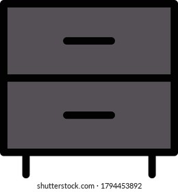 drawer vector  flat color icon