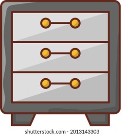 drawer vector flat color icon