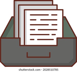 drawer vector flat color icon