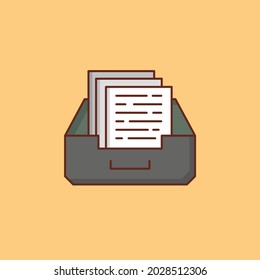 drawer vector flat color icon