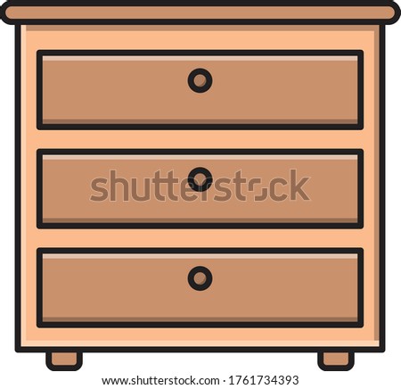 drawer vector flat color icon 