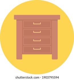 drawer vector flat colour icon