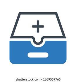 icono de color de glifo vector de cajón 