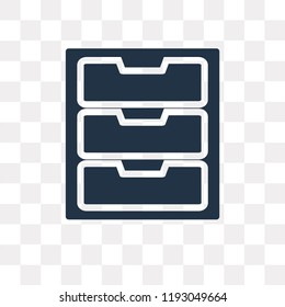 Drawer vector icon isolated on transparent background, Drawer transparency concept can be used web and mobile