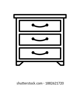 drawer vector icon line style for your web design