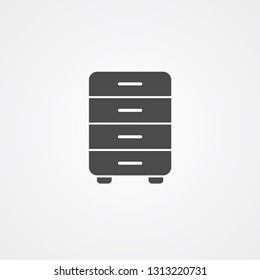 Drawer vector icon sign symbol