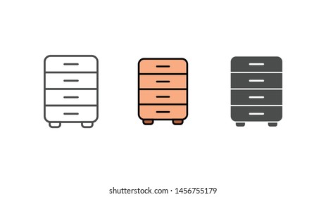 Drawer vector icon sign symbol