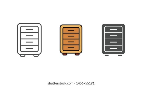 Drawer vector icon sign symbol