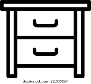 Drawer Vector illustration on a transparent background.Premium quality symmbols.Stroke vector icon for concept and graphic design.