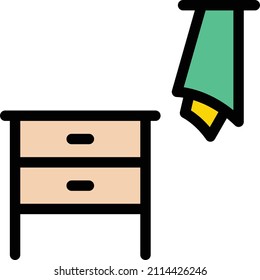 Ilustración del vector del cajón sobre un fondo transparente.Símbolos de calidad superior.Icono del vector de trazo para el diseño de concepto y gráfico.