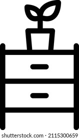 Ilustración del vector del cajón sobre un fondo transparente.Símbolos de calidad superior.Icono del vector de trazo para el diseño de concepto y gráfico.