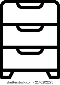 Drawer Vector illustration on a transparent background.Premium quality symmbols.Stroke vector icon for concept and graphic design. 