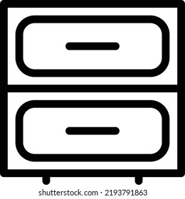 ilustración del vector de cajón en un fondo transparente.Símbolos de calidad superior.Iconos vectores de trazo para el diseño de conceptos y gráficos. 
