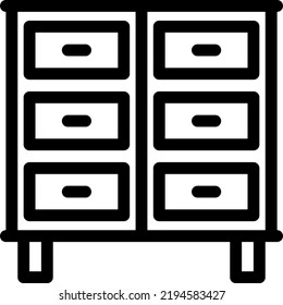 drawer  Vector illustration on a transparent background.Premium quality symmbols.Stroke vector icons for concept and graphic design.