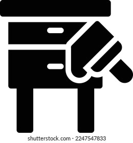 drawer Vector illustration on a transparent background. Premium quality symmbols. Glyphs vector icons for concept and graphic design. 
