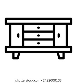 Drawer Vector Line Icon Design