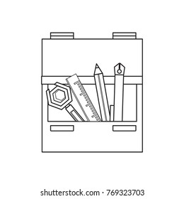 drawer with writing tools icon