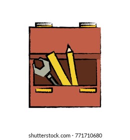 drawer with writing tools icon