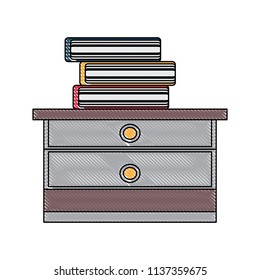 drawers with books design