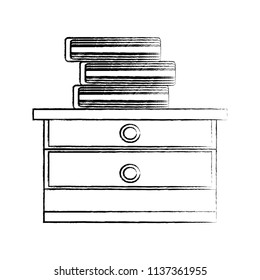 drawers with books design