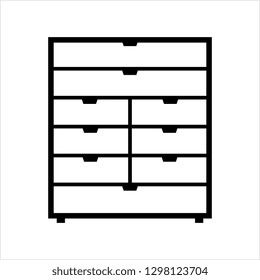 Drawers Icon, Chest Of Drawers Icon Vector Art Illustration