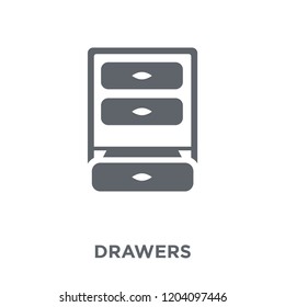 Drawers icon. Drawers design concept from Furniture and household collection. Simple element vector illustration on white background.