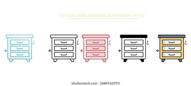Diseño de icono de cajones con fondo blanco