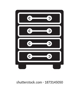 Drawers icon. Dresser icon. archive sign. vector illustration on white background