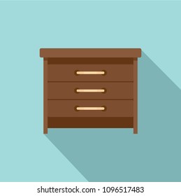 Drawers icon. Flat illustration of drawers vector icon for web design