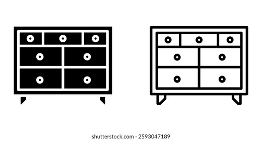 Drawers icon set on white background