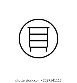 Drawers icon Thin vector set