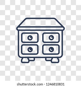 Drawers icon. Trendy linear Drawers logo concept on transparent background from Furniture and Household collection