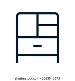 Icono de los cajones, muestra del logotipo del Vector, ilustración, forma, diseño, icono de la interfaz de usuario de UX, eps editable