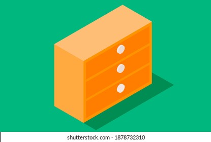 Drawers in isometric style vector illustration
