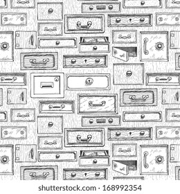 Drawers pattern, cartoon pattern, doodle sketch style, isolated vector illustration. Design for web, stickers, logo and mobile app.
