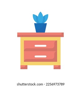 Drawers Vector  Flat Icon Design illustration. Furniture Symbol on White background EPS 10 File
