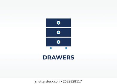 DRAWERS vector, icon or logo sign isolated symbol illustration